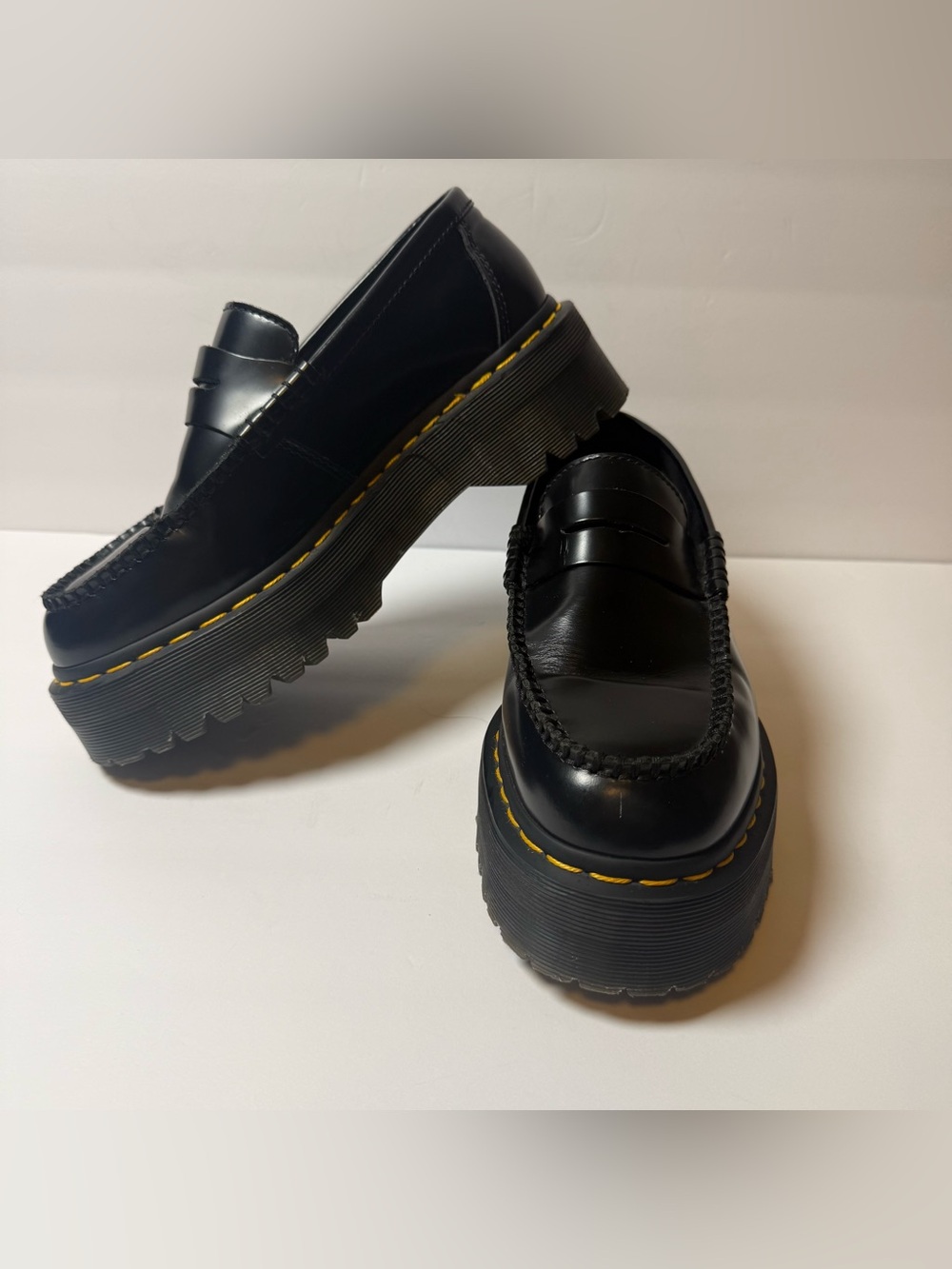 Dr Martens Penton Buttero Quad Platform Penny Loafer Black Leather US M8 W9 EU41 - Picture 9 of 16